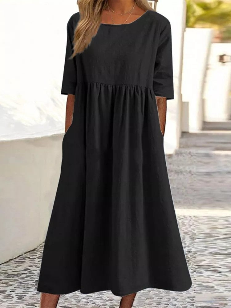 Elodie Midi Dress with Half Sleeves