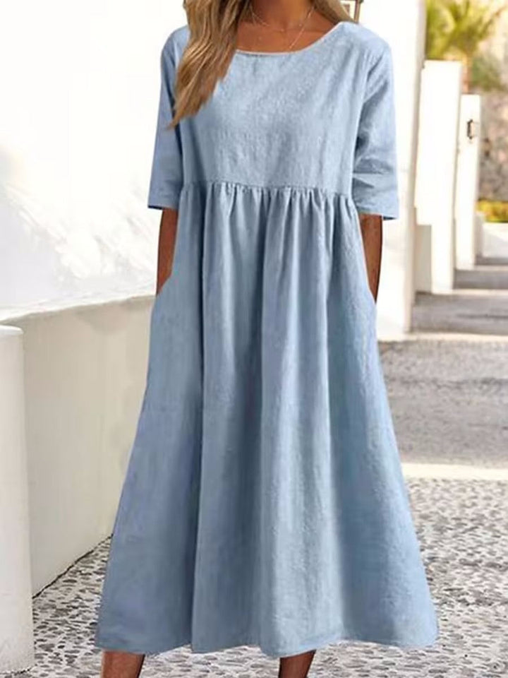 Elodie Midi Dress with Half Sleeves