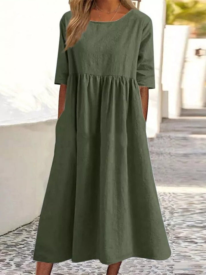 Elodie Midi Dress with Half Sleeves