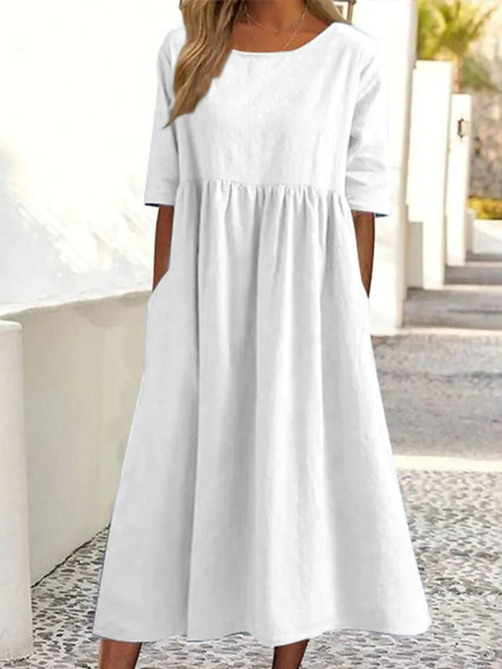 Elodie Midi Dress with Half Sleeves