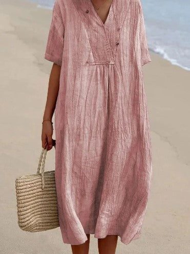 Adriana Elegant Linen Dress