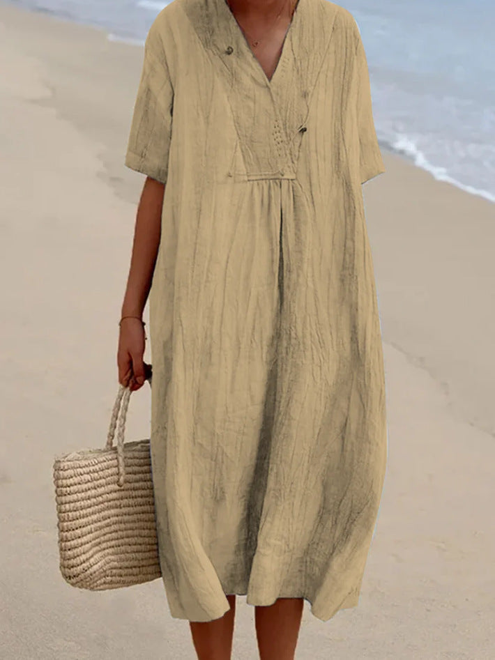 Adriana Elegant Linen Dress