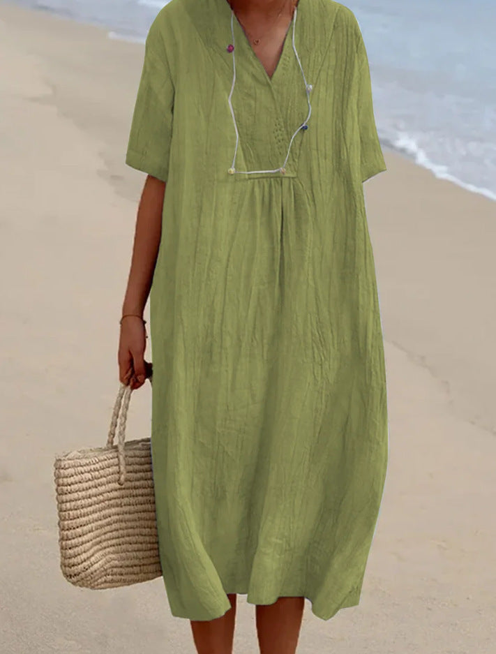 Adriana Elegant Linen Dress