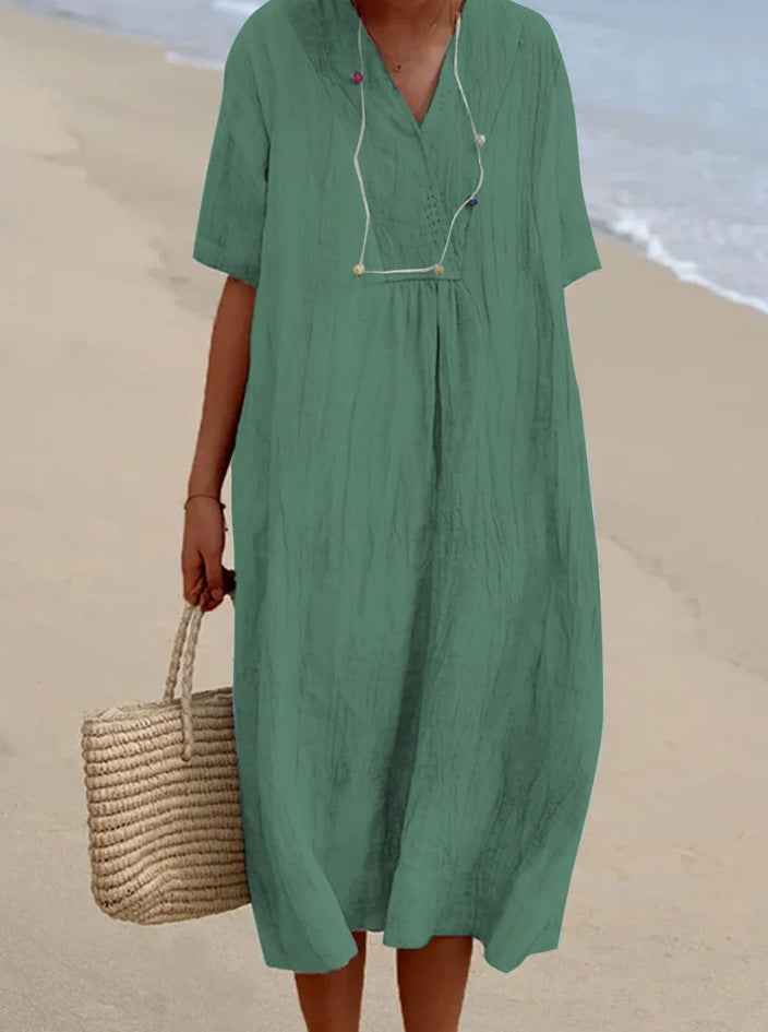 Adriana Elegant Linen Dress