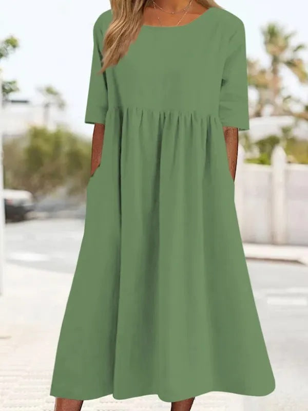 Elodie Midi Dress with Half Sleeves